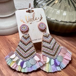 Fun Beaded Pastel Colored Earrings